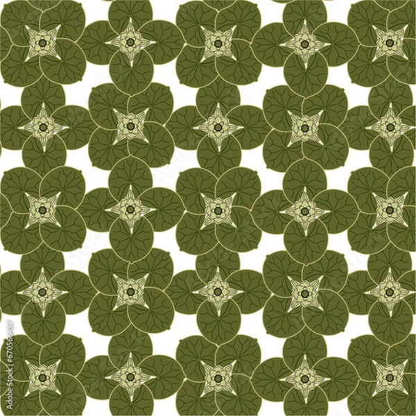 Fototapeta Water lilies. Vector pattern.