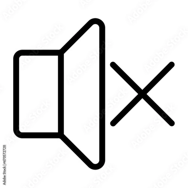 Fototapeta mute line icon