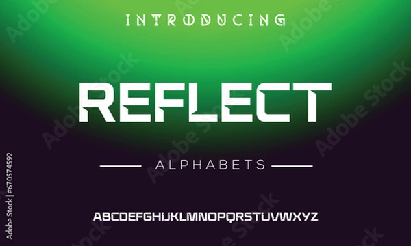 Fototapeta Digital modern alphabet font. Creative abstract urban, futuristic, fashion, sport, minimal technology typography. Simple vector illustration with number