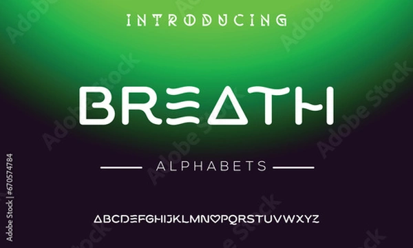 Fototapeta Abstract minimal future alphabet fonts. simple typography sport future creative font . vector illustrator