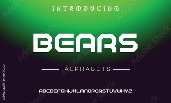 Fototapeta Abstract minimal future alphabet fonts. simple typography sport future creative font . vector illustrator