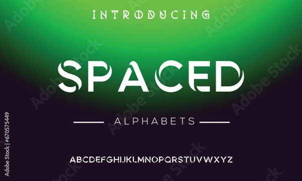 Fototapeta Digital modern alphabet font. Creative abstract urban, futuristic, fashion, sport, minimal technology typography. Simple vector illustration with number