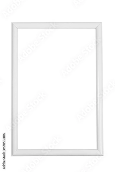 Fototapeta White empty photo frame on empty background.