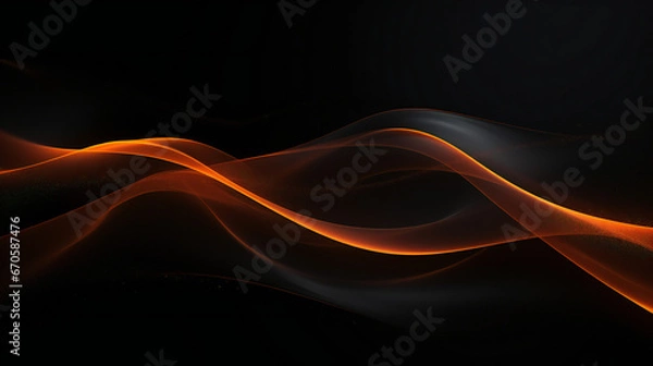Fototapeta Abstract background with orange connection style stripes . Generative AI.