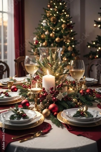 Obraz christmas dinner table