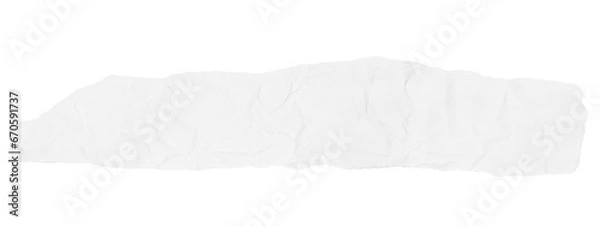 Fototapeta A piece of white crumpled paper on a blank background.
