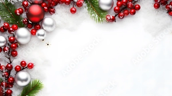 Fototapeta tour de page décoration de noël, généré par IA