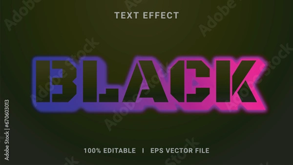 Obraz Best 3d editable black text effect vector graphic style