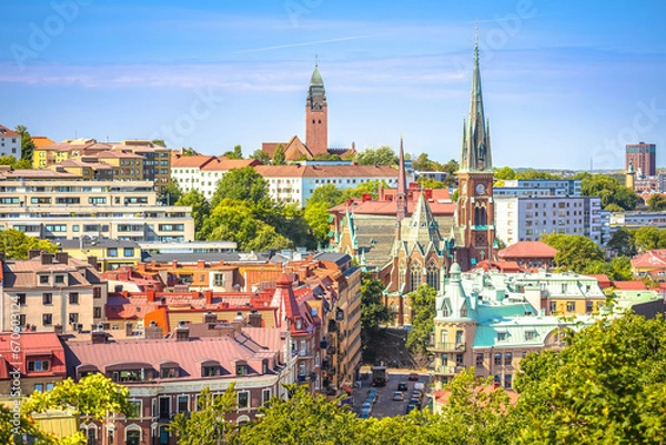 Fototapeta City of Gothenburg rooftops panoramic view