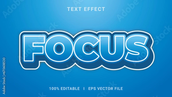 Fototapeta Vector focus 3d text effect style