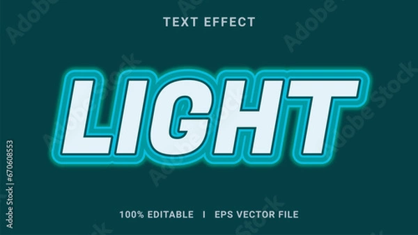 Fototapeta Vector light 3d text effect style
