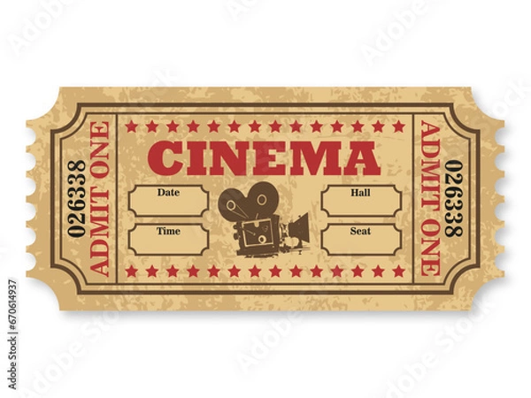 Obraz Vintage cinema ticket