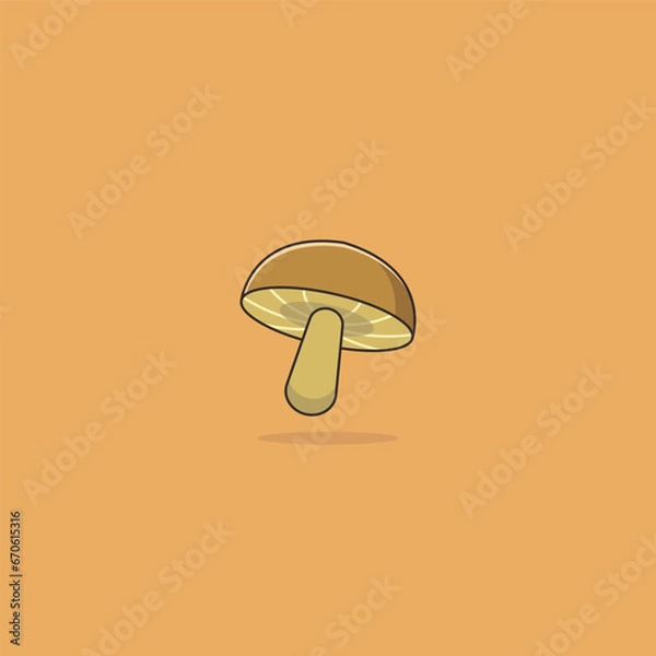 Obraz mushroom vegetable icon vector illustration