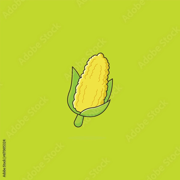 Obraz corn vegetable icon vector illustration