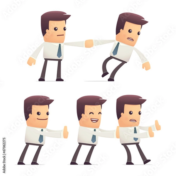 Fototapeta set of manager character in different poses