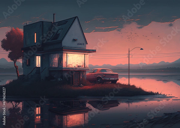 Obraz abendrot & himmel