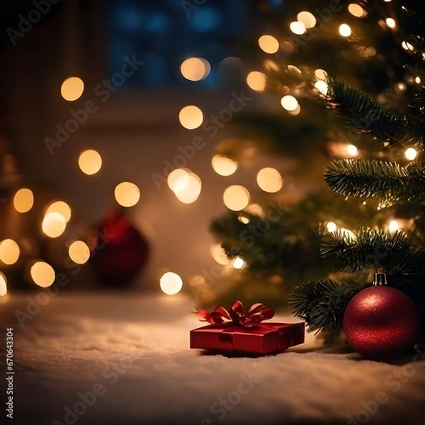 Obraz christmas tree and gift box