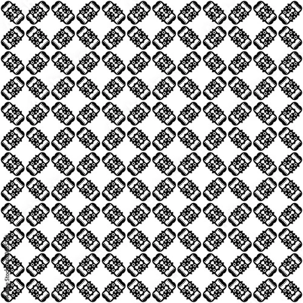 Fototapeta Black seamless abstract pattern. Overlay for background and backdrop. Ornamental design. PNG graphic illustration with transparent background.