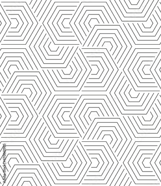 Fototapeta Vector seamless texture. Modern geometric background. Mesh with hexagons made of thin threads.