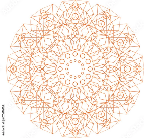 Obraz Orange shade mandala vector