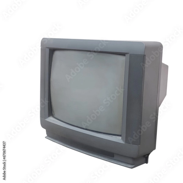 Fototapeta Old CRT TV with speakers on the sides