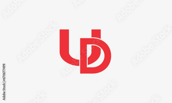Obraz UD, DU, Abstract Letters Logo Monogram