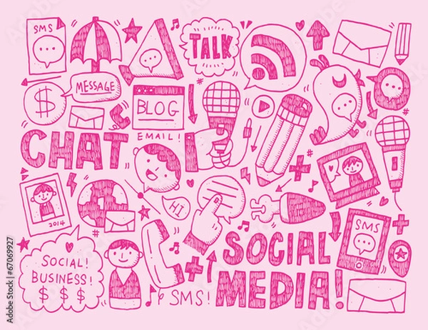 Obraz doodle communication background