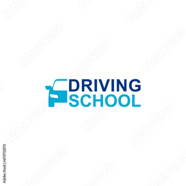 Fototapeta Driving school logo icon isolated on white background