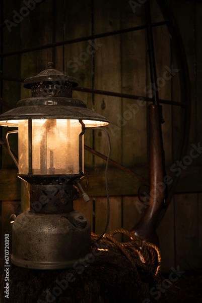 Fototapeta Rusted Kerosene Lantern