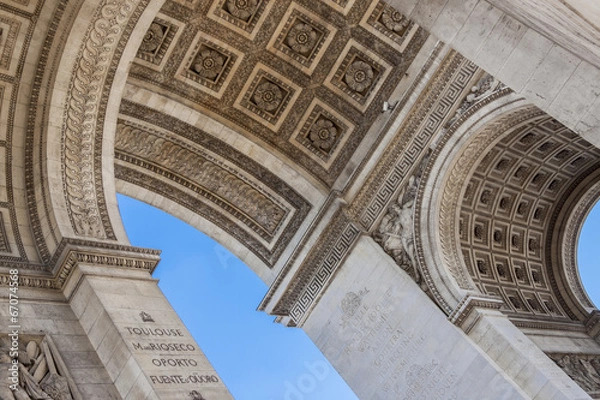 Obraz Close up details the Arc de Triomphe in Paris