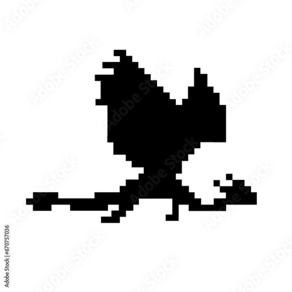 Fototapeta Black silhouette of flying dragon symbol of 2024 new year isolated on white background. Black and white vector design element for Christmas celebration, home textile, bedding, fabric, package.