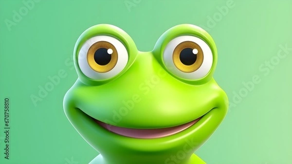 Fototapeta Cute Frog Portrait Wallpaper with Soft Gradient Background