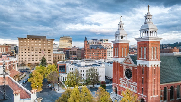 Obraz spokane washington downtown center church cathedral