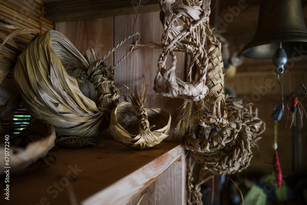 Obraz 伊是名島の草編み民芸品