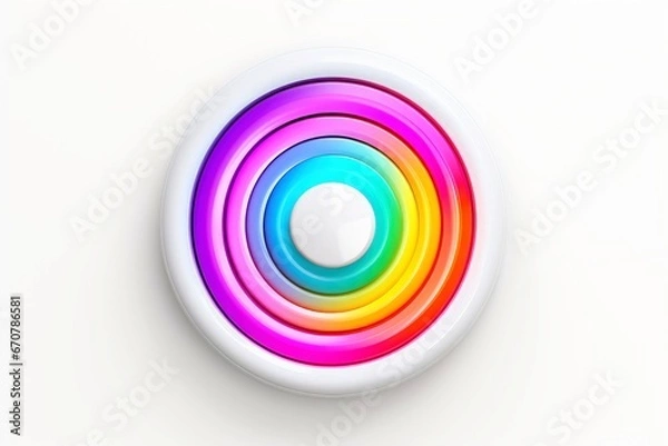 Obraz Abstract high tech multicolor button on white background
