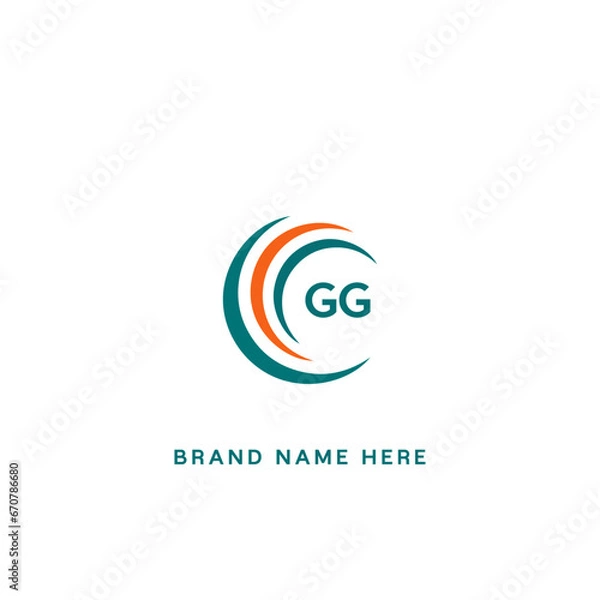 Fototapeta GG G G letter logo design. Initial letter GG linked circle uppercase monogram logo red and blue. GG logo, G G design. GG, G G 2 latter 