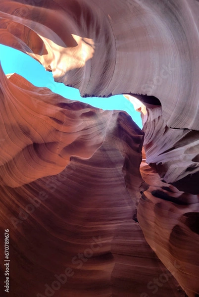Fototapeta Antelope Canyon in Arizona USA. Colored canyon walls.