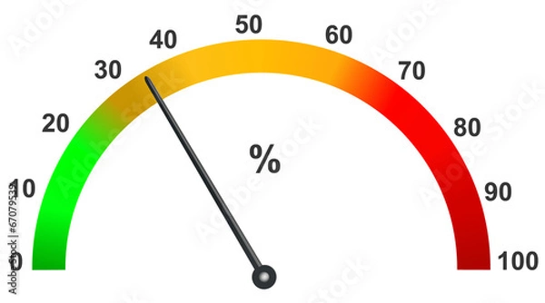 Fototapeta Vector format of colored percentual horizontal tachograph