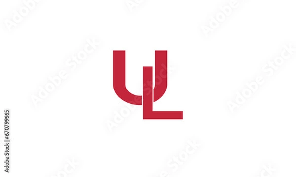Obraz Alphabet letters Initials Monogram logo UL, UL