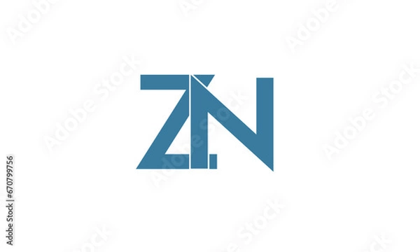 Obraz ZN, NZ, Abstract Letters Logo Monogram