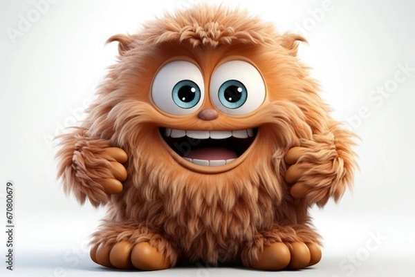 Fototapeta Friendly furry monster with multiple arms and a warm, welcoming demeanor, perfect for a huggable character, Generative AI