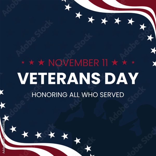 Fototapeta Vector graphic of U.S.A Veterans Day background, November 11th, United state of America