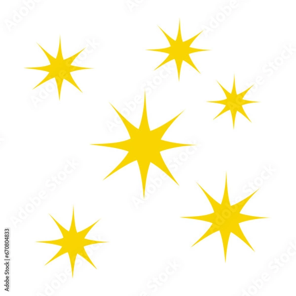 Fototapeta Yellow sparkle star icon 