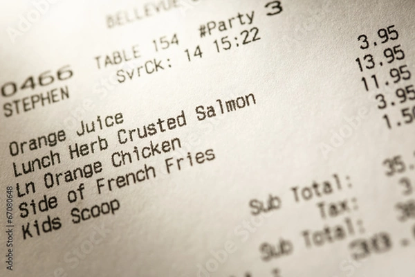 Obraz Cafe paper cheque