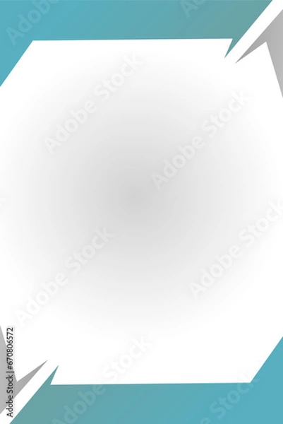 Obraz white gradient abstract background with turquoise blue frame and gray arrow, for template design, presentation, banner business, texture, backdrop, web.Vector illustration eps