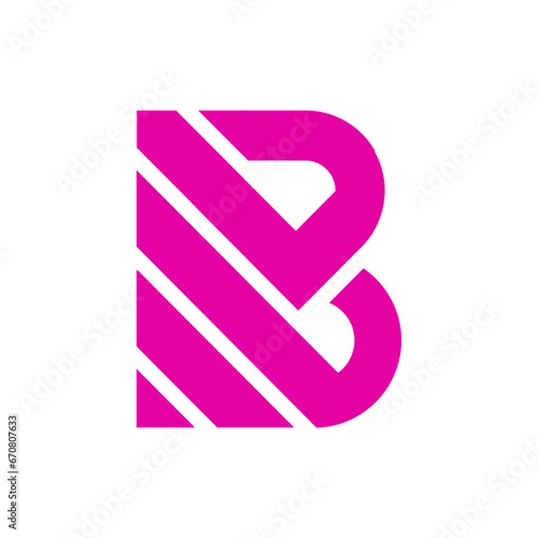 Obraz Monogram initial b letter mark logo design. Monogram design vector b logo. Monogram initial letter mark b logo. Design simple b monogram