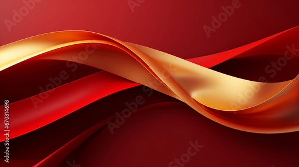 Obraz Red and gold absract red and gold ribbons background