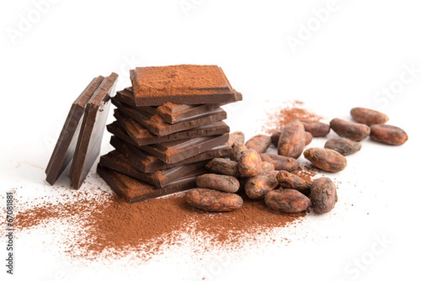 Obraz Schokolade und Kakaobohnen