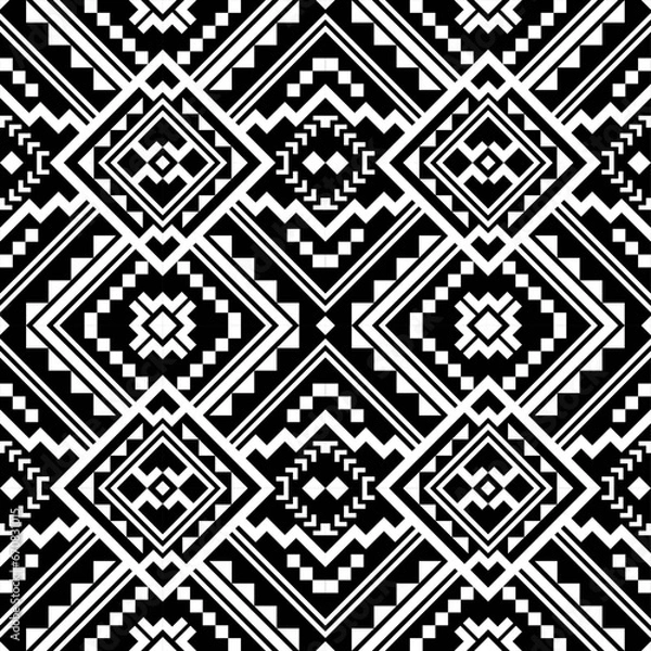 Fototapeta black and white seamless pattern