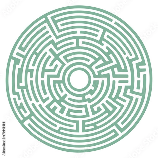 Fototapeta a circle maze game for kids, the challenging riddle game, the labyrinth for learning